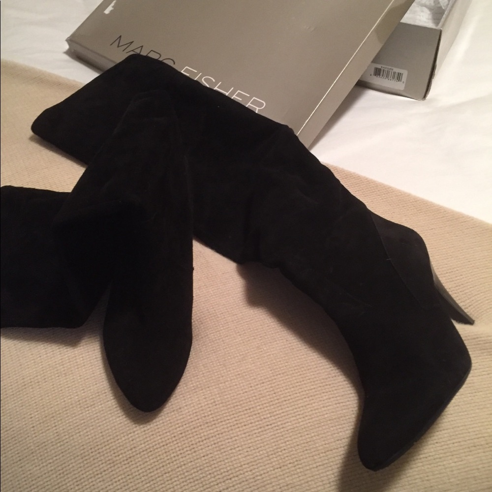 Marc Fisher black suede knee high boots!